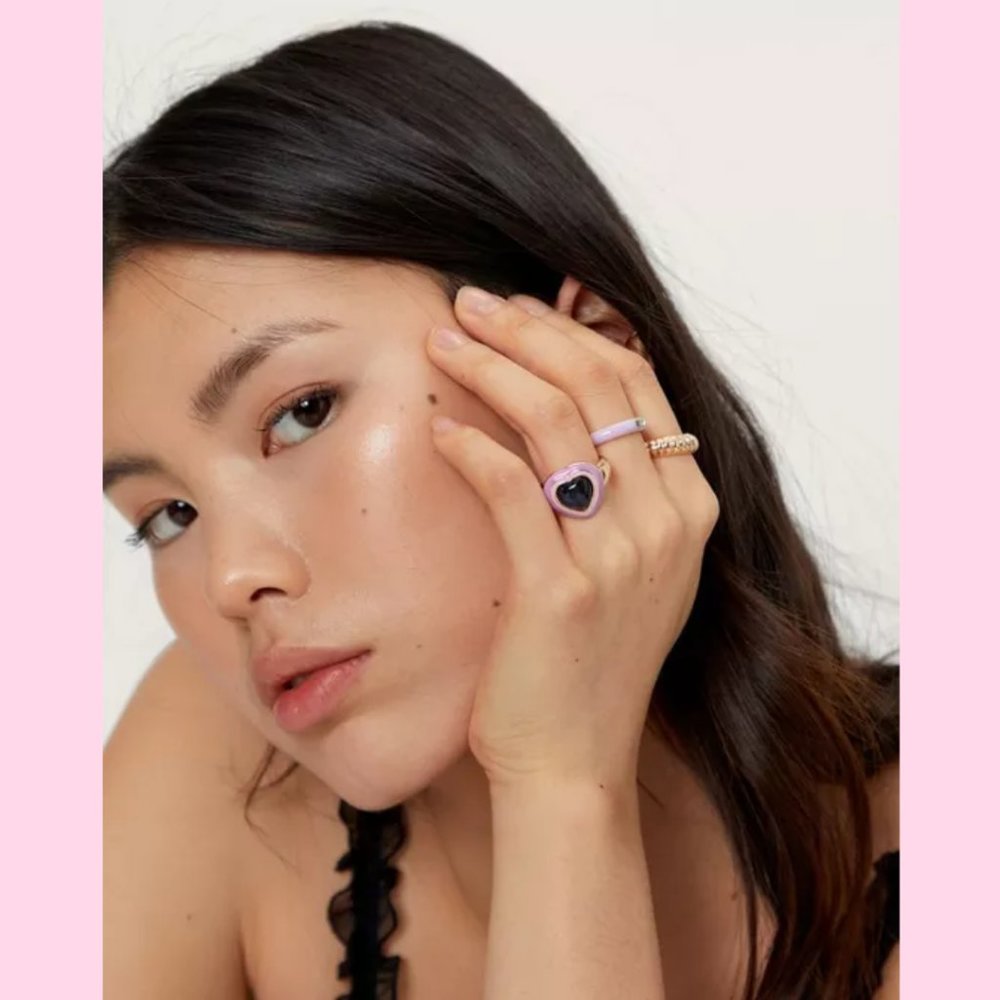 Lavender Heart Stone Ring - Women Jewelry
